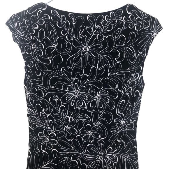 Sue Wong Black and White Ribbon Swirl Dress Size 4 - Picture 8 of 11